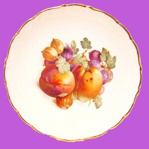 (3) Schumann Arzbery Germany handpainted salad fruit plates circa 1940s fine por